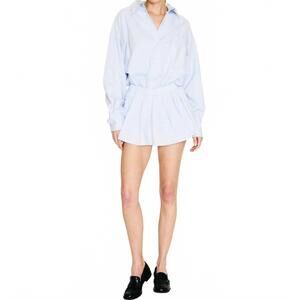 NEW LINE AND DOT arlen long sleeve romper in powder blue